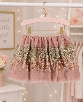 Next Bronze Girls Sequin A-Line Party Skirt – Size 5 Years / Height 110cm (NWOT)